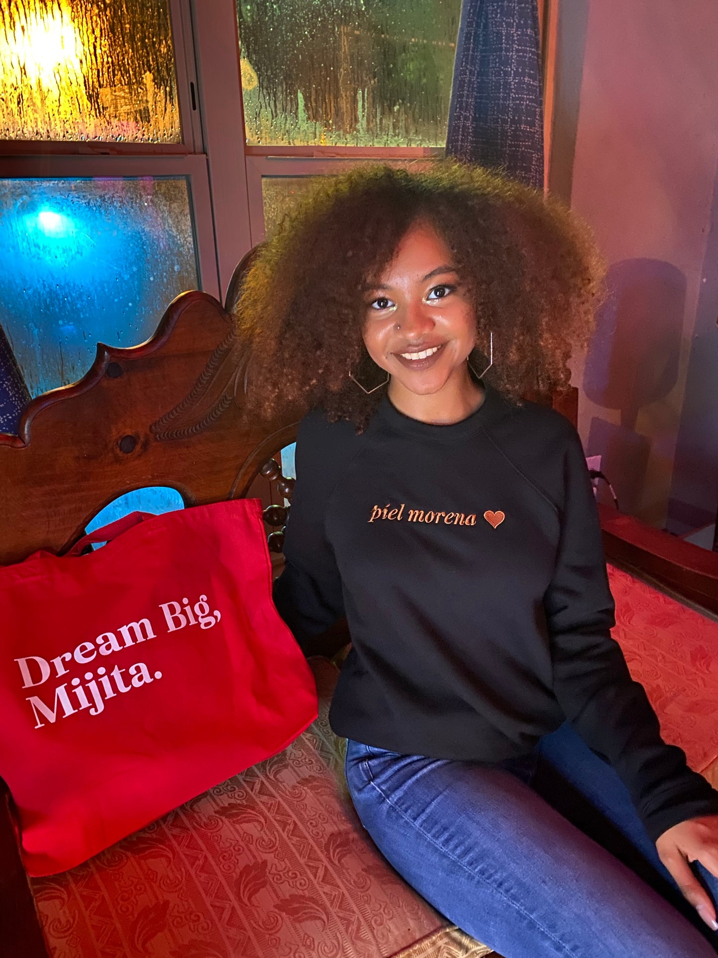 Piel Morena Embroidered Sweatshirt-Two And A Half Street