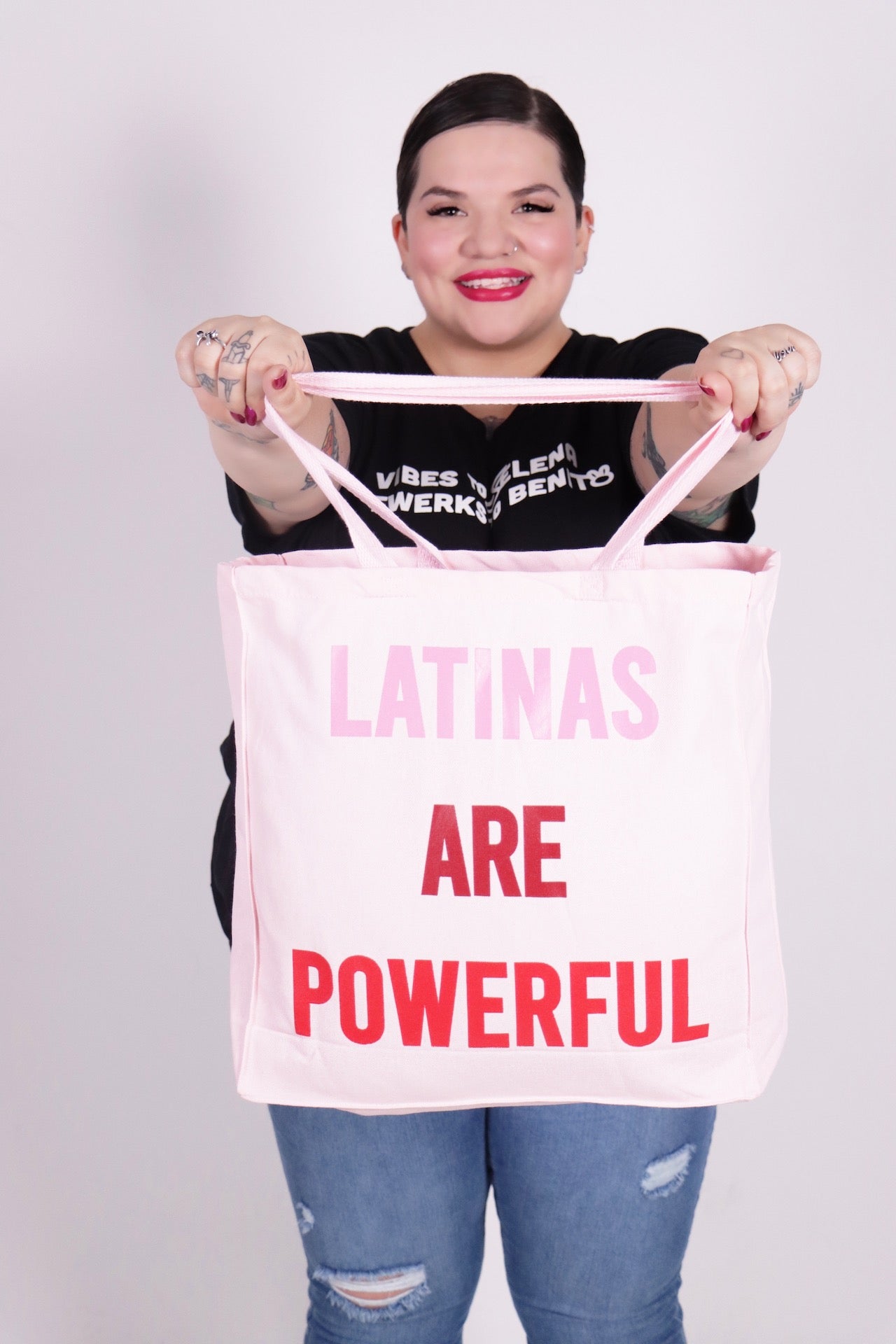 Latinas Are Powerful Pink tote