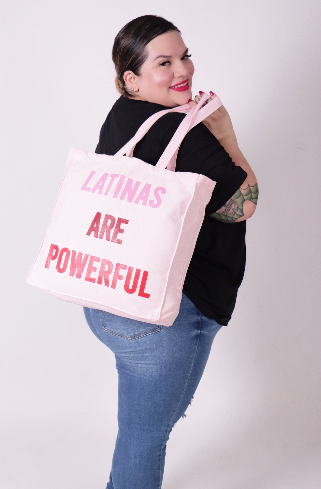 Latinas Are Powerful Pink tote